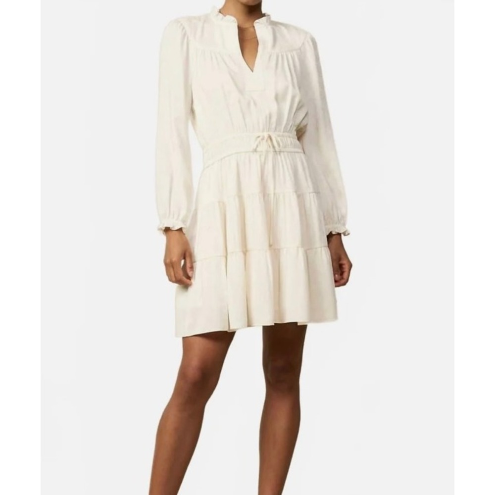 Current Air Ivory Ruffled Elastic Mini Dress Style 2290183 NWT Women Small